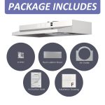 FIREGAS 30 inch Range Hood Under Cabinet, Ducted/Ductless Convertible Stainless Steel Kitchen Range Hood with Rocker Button Control, 2 Speed Exhaust Fan, 300 CFM Aluminum Filter Included - Image 5