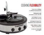 Chefman Triple Slow Cooker & Buffet Server with 3 Removable 1.5 Qt. Oval Crocks, Pot Inserts Individually Heat Controlled, Locking Lid Straps, Spoon & Lid Rests, 3 x 1.5 quart, Stainless Steel (Renewed) - Image 8