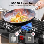 ThermoMate Heavy 36 Inch Gas Cooktop with 5 Italy Sabaf Power Burners, Built In Stove Top of 304 Stainless Steel, Gas Hob NG/LPG Convertible, Cooker with Thermocouple Protection CSA Certified - Image 4