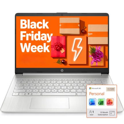 HP Ultra Slim Laptop for Students and Business | 1 Year Office 365 | 1.1TB Storage (1TB Cloud and 64GB Hard Drive) | Intel Quad-Core, 8GB RAM | Windows 11 Home w/o Earbuds (Renewed)