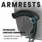 N-GEN GAMING Video Gaming Chair with Footrest Lumbar Support for Home Office High Back Recliner Height Adjustable Ergonomic Comfy Leather Computer Desk Chair (Black) - Image 4