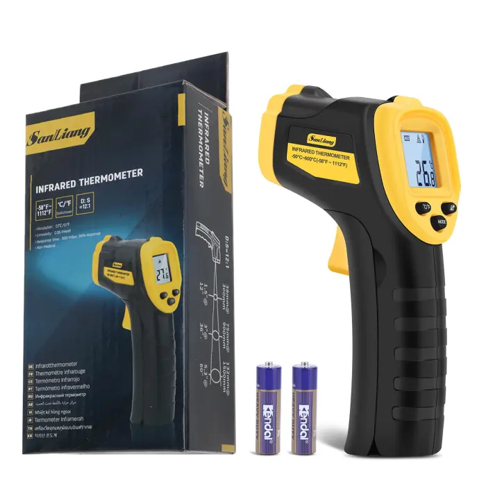 Sanliang Infrared Thermometer Laser Temperature Gun -58℉ to 1112℉ with Adjustable Emissivity & Max and Min Measure Laser Digital IR Thermometer Gun Temp IR Surface Tool Heat Temp Gun for Cooking. - Image 1