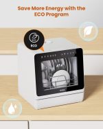 HAVA 2025 NEW Upgraded Countertop Dishwasher with Water Softener and Enhanced Energy Efficiency, Portable Dishwasher with 8 Wash Programs, Child Lock & Delayed Start Function, No Installation Needed - Image 9