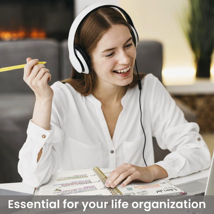 2026 Planner, Weekly and Monthly Calendar Planner for Women, Jan 2026 - Dec 2026, Hardcover Planning Agenda Book with Tabs, Spiral Bound, Inner Pocket, Perfect for School Office Supplies, 6.3" x 8.5" - Wildflowers - Image 2