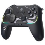 EasySMX S10 Switch 2 Controller-One Key Wake-up, Switch 2 Pro Controller with 6 Axis Gyro, NFC Function, TMR Anti-Drift Joystick, HD Rumble, Swappable D-Pad & Faceplate-black
