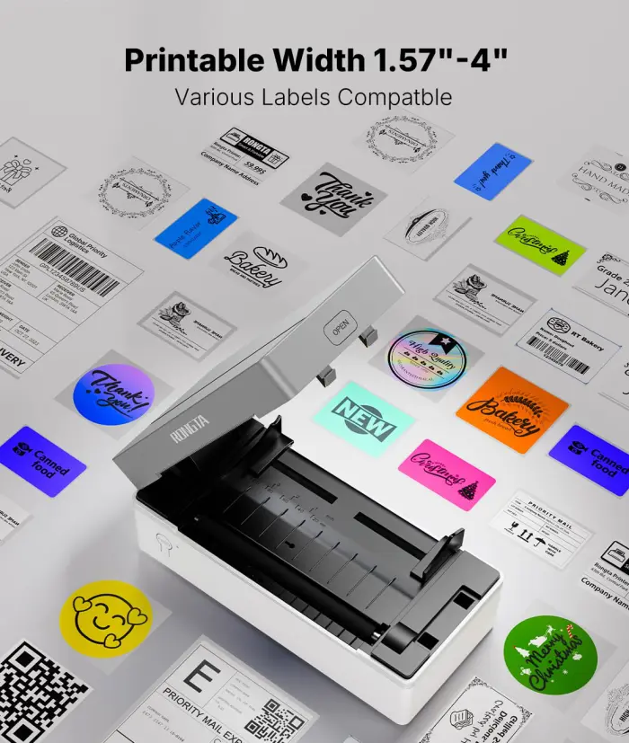 Rongta Shipping Thermal Label Printer, Bluetooth 4x6 Sticker Label Maker Wireless Shipping Label Printer for Package Small Business Compatible with Windows macOS Android iOS - Image 5