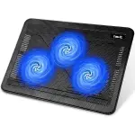 havit HV-F2056 15.6"-17" Laptop Cooler Cooling Pad - Slim Portable USB Powered (3 Fans), Black/Blue