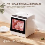 NOVETE Portable Countertop Dishwashers, Compact Dishwashers with 5L Built-in Water Tank & Inlet Hose, 5 Washing Programs, Baby Care, Air-Dry Function and LED Light for Small Apartments - Image 6