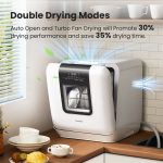 COMFEE' Countertop Dishwasher, Portable Dishwasher with 6L Built-in Water Tank, Mini Dishwasher with More Space Inside, 7 Programs, UV Hygiene& Auto Door Open, for Apartments, Dorms& RVs, White - Image 8