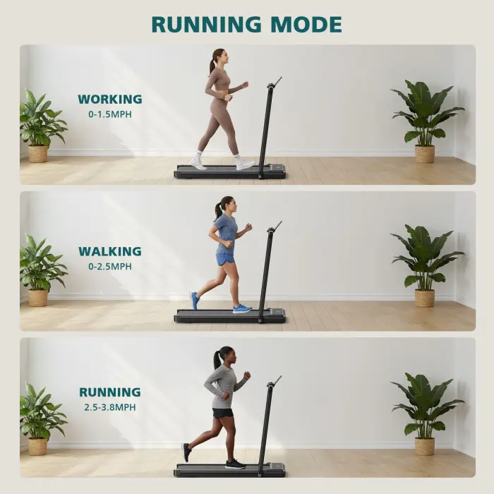 Smug Compact Armless Treadmill, Space Saving Design for Home & Office, Quiet Under Desk Walking Pad, 200 Lbs Capacity 3 in 1 Portable Walking Treadmill - Image 5