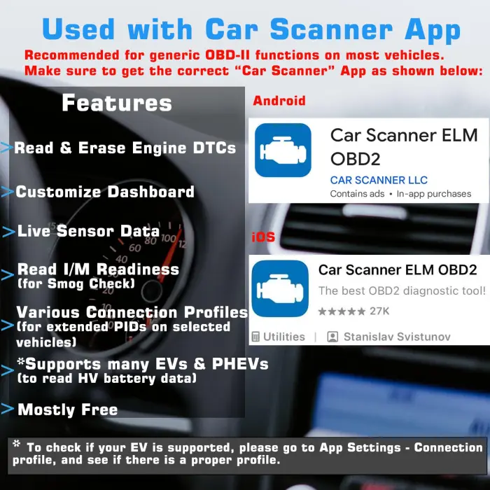 Veepeak OBDCheck BLE+ Bluetooth OBD II Scanner for iOS & Android, Car Check Engine Code Reader Wireless OBD Diagnostic Scan Tool - Image 9