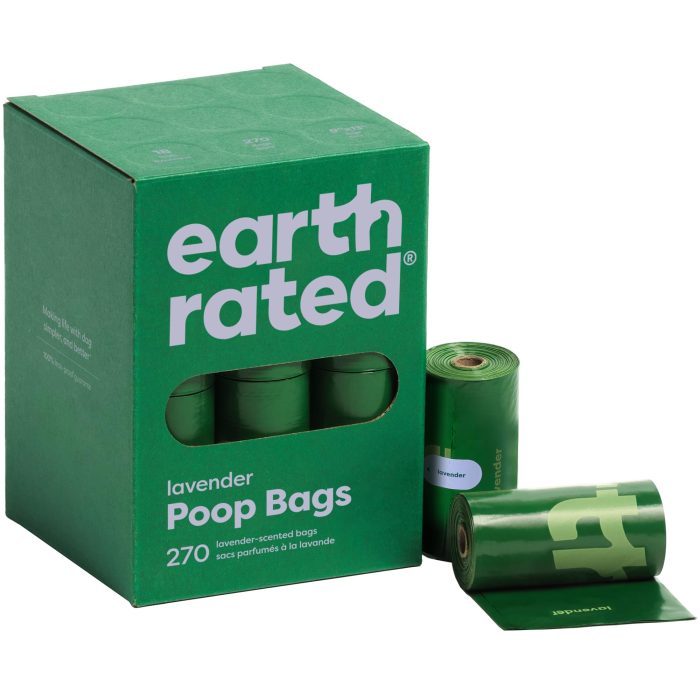Earth Rated Poop Bags for Dogs, Guaranteed Leak Proof and Extra Thick Waste Bag Refill Rolls, Lavender Scented, 270 Bags - Image 1