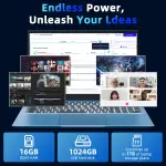 SGIN 15.6 Inch Laptop Computer, Win 11 Laptops with 16GB RAM 1024GB SSD, Core i3 CPU(Up to 3.9GHz), Backlit Keyboard, 53.2WH Battery, WiFi 6, IPS FHD Display, 180° Viewing, HDMI, Type-C - Image 5