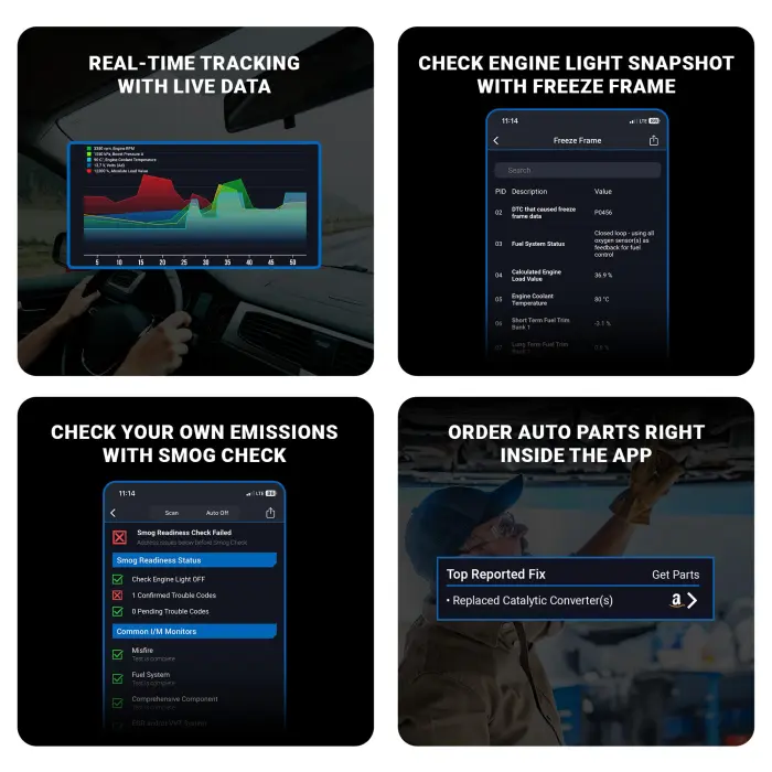 BlueDriver Bluetooth Pro OBDII Scan Tool for iPhone & Android - No Subscription Fee - OBD2 Car Scanner and Code Reader - Diagnose Check Engine, ABS, SRS, Airbag & 7000+ Issues on Vehicles 1996+ - Image 2