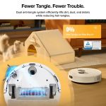 roborock Q7 M5+ Robot Vacuum and Mop, Upgraded from Q5 Max+, Up to 7-9 Weeks Self-Empty, 10000Pa Suction, Dual Anti-Tangle System for Pet Hair & Carpet, PreciSense LiDAR Navigation, App Control, White - Image 8