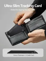 Lmrbelec Wallet Tracker Card for Apple & Android, Find My Credit Card Tracker for Wallet, Luggage, Passport, Rechargeable Tracking Card Works with Apple Find My & Google's Find Hub (Black, 1 Pack) - Image 5
