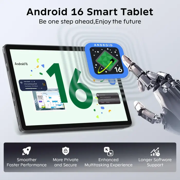 Android 16 Tablet 11 Inch with Gemini AI, T7250 Octa-Core, 24GB RAM + 256GB ROM /2TB TF, 16MP+8MP, 1920x1200 IPS HD Display, 8000mAh, Widevine L1, GPS, 2 in 1 Tablets with Keyboard Mouse Stylus - Image 6