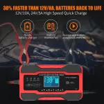 YONHAN Battery Charger 10-Amp 12V and 24V Fully-Automatic Smart Car Battery Charger, Battery Maintainer Trickle Charger, and Battery Desulfator with Temperature Compensation - Image 7