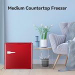 LHRIVER Mini Freezer, 1.2Cu.ft Small Upright Freezer with Handle and Shelves, 7 Adjustable Thermostat, Low Noise for Bedroom/Apartment/Home/Office, Red - Image 2