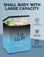 7.0 Cu Ft Chest Freezer - Energy Saving Quiet Top Open Door Mini Freezer Adjustable 6 Thermostat - Compact Small Deep Freezer w/Removable Basket and Defrost Water Drain for Home/Apartment/Garage - Image 7