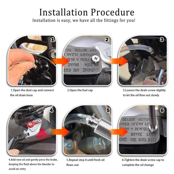 OFBAND 2Set Brake Bleeder Kit,Brake Fluid Bleeder Kit Includes 4PCS Brake Bleeder Hose,2PCS One Way Check Valve,Universal Break Bleeder Kit Car Accessories for Car Motorbike Bike - Image 4