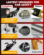 Tevlaphee Steering Wheel Lock Anti-Theft Car Device Heavy Duty Security Car Lock Antitheft Locking Devices Great Deterrent Adjustable Car Wheel Lock Anti Theft for Vehicle Truck with 3 Keys(Black) - Image 6