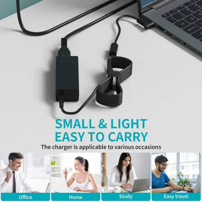 Laptop Charger for HP 65W Round Blue Tip, Replacement AC Adapter Power Supply for HP Pavilion 14 15 16, EliteBook 600 700 800, ProBook 400 600, Envy, Spectre Notebook - Image 2