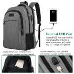 MATEIN Travel Laptop Backpack, Business Anti Theft Slim Sturdy Laptops Backpack with USB Charging Port, Water Resistant College School Computer Bag Gift for Men & Women Fits 15.6 Inch Notebook, Grey - Image 9