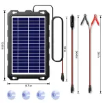 POWOXI Upgraded 7.5W-Solar-Battery-Trickle-Charger-Maintainer-12V Portable Waterproof Solar Panel Trickle Charging Kit for Car, Automotive, Motorcycle, Boat, Marine, RV,Trailer, Snowmobile, etc. - Image 2