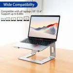 BESIGN LS03 Aluminum Laptop Stand, Ergonomic Detachable Computer Stand, Notebook Riser Compatible with Air, Pro, Dell, HP, Lenovo More 10-15.6" Laptops, Silver - Image 8