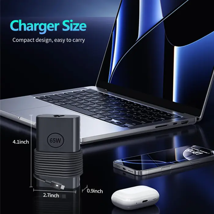 65W USB-C Laptop Charger for Dell Laptop Latitude 5530 5420 5430 5520 5540 7430 7440 7340 7530 7330 7320 Chromebook 3100 9250 9360 9365 9370 9380 9350 9550 Adapter Power Cord - Image 4