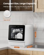 HAVA 2025 NEW Upgraded Countertop Dishwasher with Water Softener and Enhanced Energy Efficiency, Portable Dishwasher with 8 Wash Programs, Child Lock & Delayed Start Function, No Installation Needed - Image 4