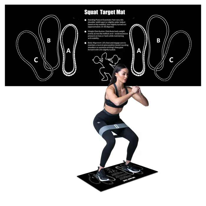 Squat Mat With Foot Position - Anti Slip Training Mat, Perfect for Leg and Abdominal Exercises. Squat Pads Can Activate Muscles and Prevent Sports Injuries,Lightweight and Portable. - Image 1