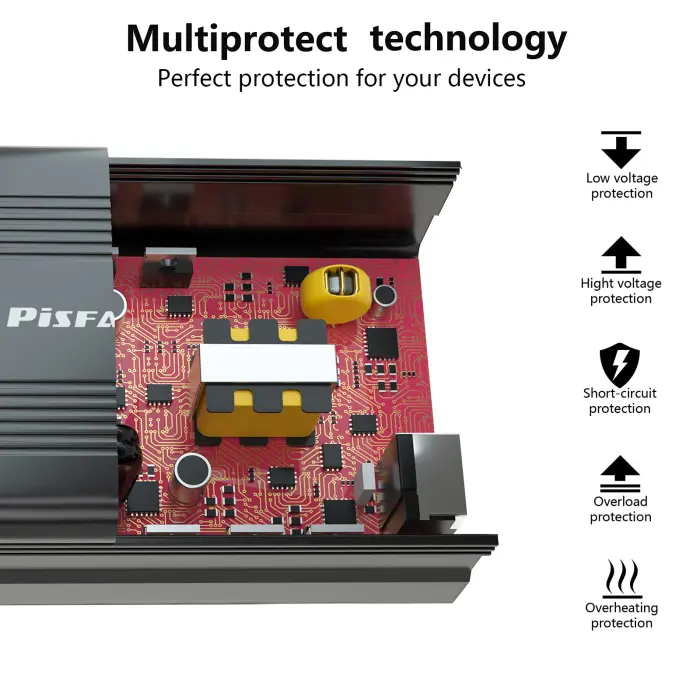 150W Power Inverter 12V DC to 110V AC Car Plug Adapter Outlet Converter with 3.1A Dual USB AC car Charger for Laptop Computer Black - Image 3