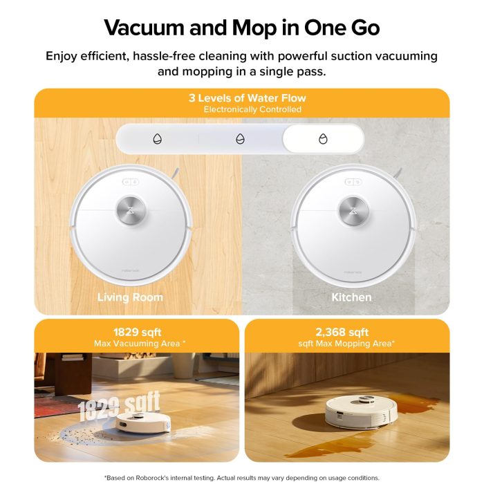 roborock Q7 M5+ Robot Vacuum and Mop, Upgraded from Q5 Max+, Up to 7-9 Weeks Self-Empty, 10000Pa Suction, Dual Anti-Tangle System for Pet Hair & Carpet, PreciSense LiDAR Navigation, App Control, White - Image 7