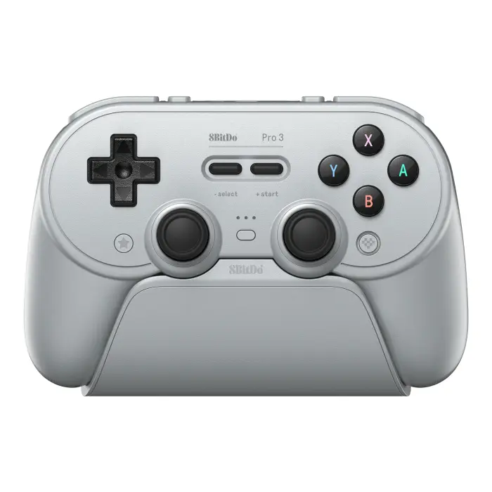 8BitDo Pro 3 Bluetooth Controller for Switch/Switch 2 – TMR Joysticks, Swappable ABXY Buttons, Pro Back Buttons, Charging Dock, Hall Effect Triggers, for Windows, Apple, SteamOS, Android - Gray - Image 1