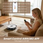 AIRROBO T30+ Robot Vacuum and Mop, 75-Day Self-Emptying, 6000PA Suction, Active Intelligent Obstacle Avoidance, Tangle-Free Brush, Carpet Avoidance, LiDAR Navigation, Smart Mapping, White - Image 3
