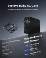 EG evgoer Lenovo Laptop Charger, 65W Laptop Charger for Lenovo IdeaPad S/U/Yoga/Flex Series & Miix and All USB-C Devices, Power Cord 4.0x1.7mm Barrel Plug - Image 8