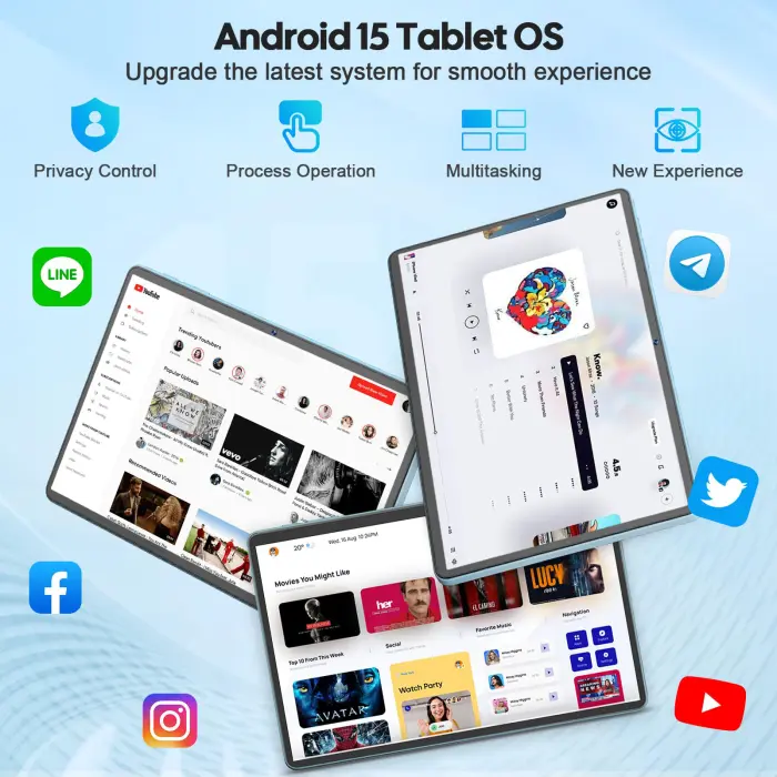 2026 11 inch Tablet, Android 15 Tablet with Keyboard, 24GB RAM+128GB ROM(2TB Expand), 8000mAh, Gemini AI, 2.4G/5G WiFi, BT5.0, GMS, Octa-core, 2 in 1 Tablets with Case, Mouse, Stylus(Black Case) - Image 7