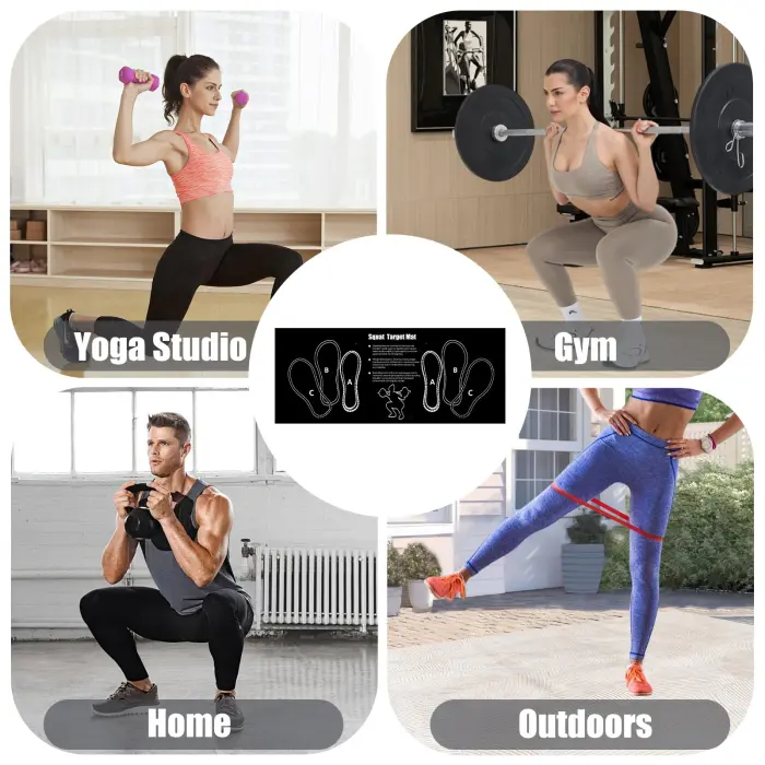 Squat Mat With Foot Position - Anti Slip Training Mat, Perfect for Leg and Abdominal Exercises. Squat Pads Can Activate Muscles and Prevent Sports Injuries,Lightweight and Portable. - Image 4