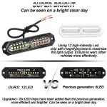 ASPL 8pcs Sync Feature Ultra Slim 12-LED Surface Mount Flashing Strobe Lights for Truck Car Vehicle LED Mini Grille Light Head Emergency Beacon Hazard Warning Lights (Amber/White) - Image 6