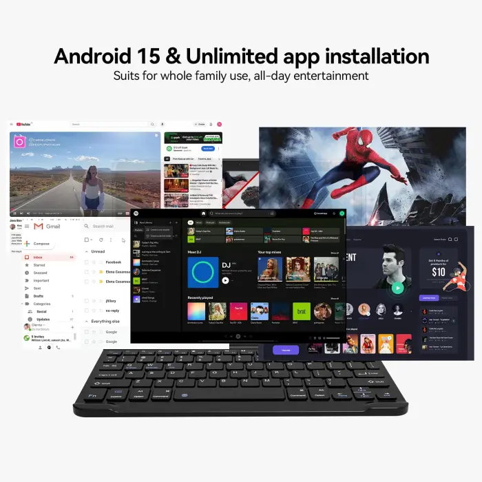 SUNTUNG Tablet, 2025 Latest 11 inch Android 15 Tablet, 5G WiFi+Cellular, MTK8786 Octa-Core, 16GB 128GB 1TB Expansion, 4G LTE Tableta, 21MP Camera, Gemini AI 2.0, Tablets with Keyboard, Mouse, Case - Image 4