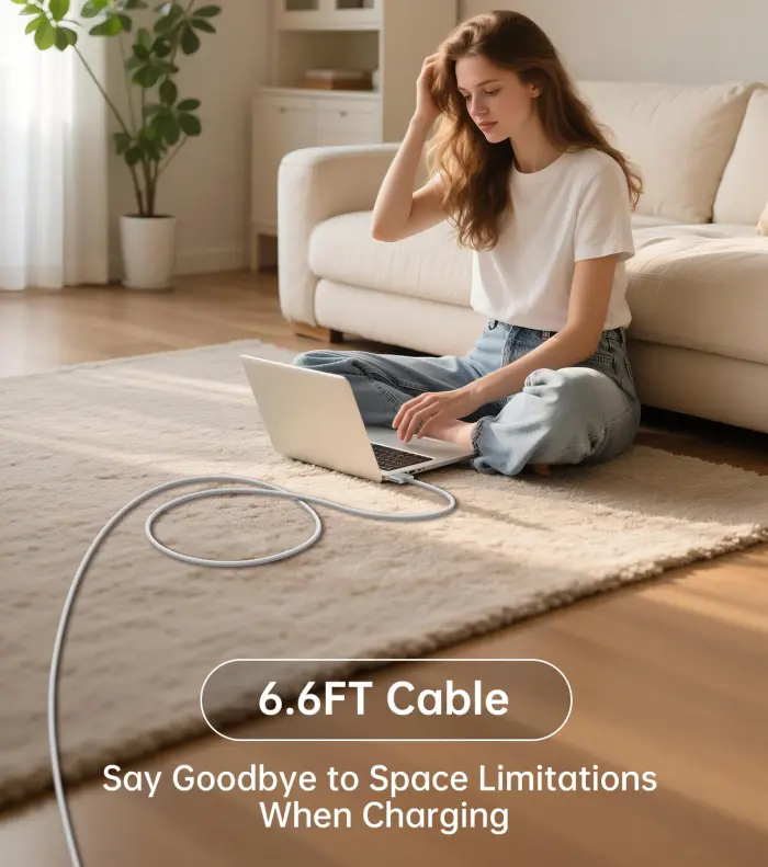 140W Charger for MacBook Pro 16/14 inch Mac Air 15/13 inch 【Original Quality】 2021-2025 M1–M4 2m/6.6FT Magnetic 3 Cable LED & Type C Fast Charger Power Adapter (Between 2021-2025) - Image 2