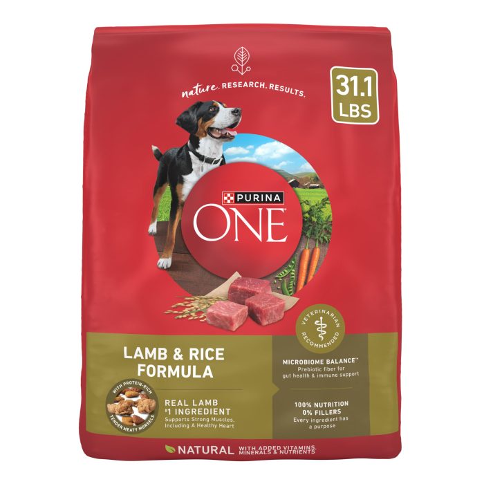 71+spRj9JzL Purina ONE Dry Dog Food Lamb and Rice Formula - 31.1 lb. Bag - Image 1