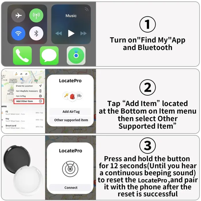 2 Pack GPS Tracker for Vehicles Work with Find My (iOS Only) Real Time Mini Car tracker Item Finder Global Coverage Tracking Devices for Cars Hidden No Monthly Fee or Subscription No SIM Card Required - Image 2