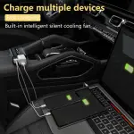 150W Power Inverter 12V DC to 110V AC Car Plug Adapter Outlet Converter with 3.1A Dual USB AC car Charger for Laptop Computer Black - Image 8