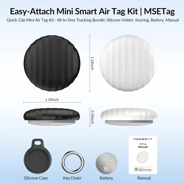 Air Tracker Tag (4 Pack) - Apple MFi Certified & IP67 Waterproof | Works with Apple Find My Network (iOS) to Track Keys, Wallet, Luggage & More - Image 7
