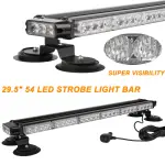 ASPL 29.5" 54 LED Strobe Light Bar Double Side Flashing High Intensity Emergency Warning Flash Strobe Light with Magnetic Base for Safety Construction Vehicles Tow Trucks Pickup (Amber/White) - Image 6