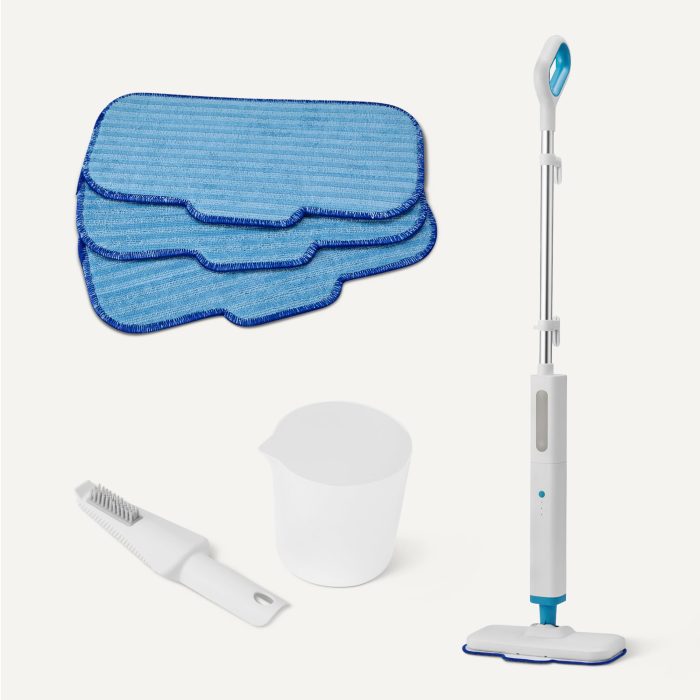 Amazon Basics Steam Mop for Hard Floor Cleaning with 20-Foot Cord, 3 Washable Pads, White - Image 3