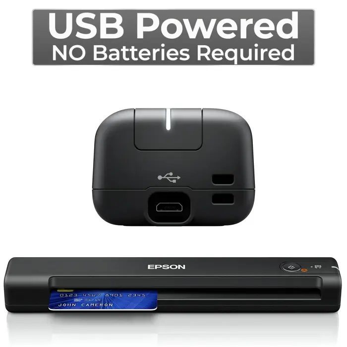 Workforce Es-50 Portable Document Scanner for Laptop - Complete Bundle for Pc and Mac – Best Travel Photo Scanner, with Feeder, Wireless, Mobile Friendly, Mini USB Cable Included (Renewed) - Image 4